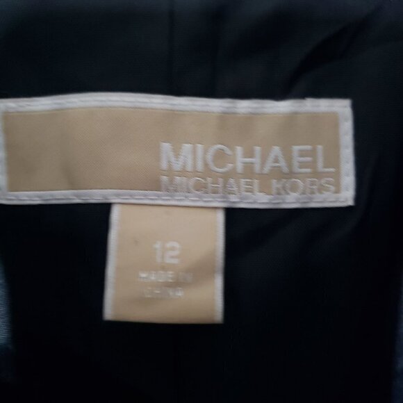 Michael Michael Kors Tweed Blazer Wool Blend Black Jacket Business Womens 12 - Picture 5 of 11